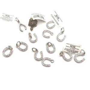 American Eagle Outfitters Horseshoe Turtle and Wishbone Charms with Rhinestones